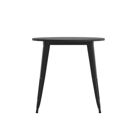 Flash Furniture 30 RD Dining Table Black Poly Top/Black Frame JJ-T14623-80-BKBK-GG